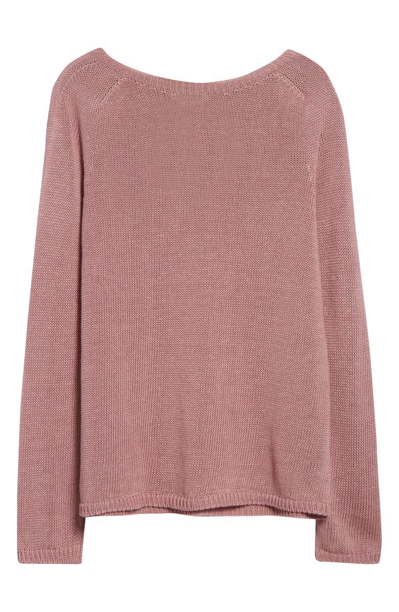Max Mara Giolino Linen Sweater, Alternate, color, Antique Rose
