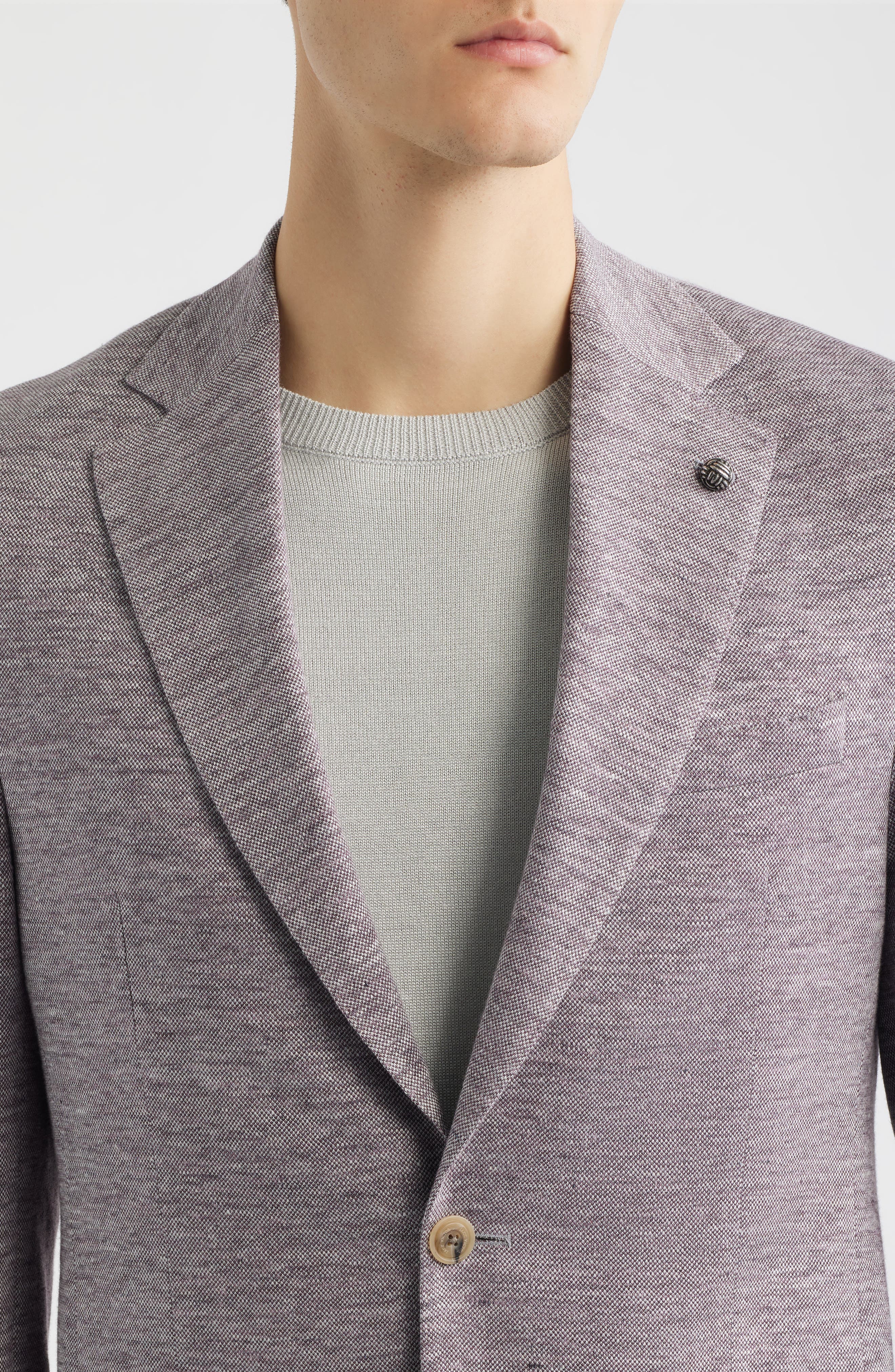 ジャケット・アウター Hartford laine wool coat 48 Hartford Mauve Mélange Knit Linen & Wool Blend Sport Coat (Men