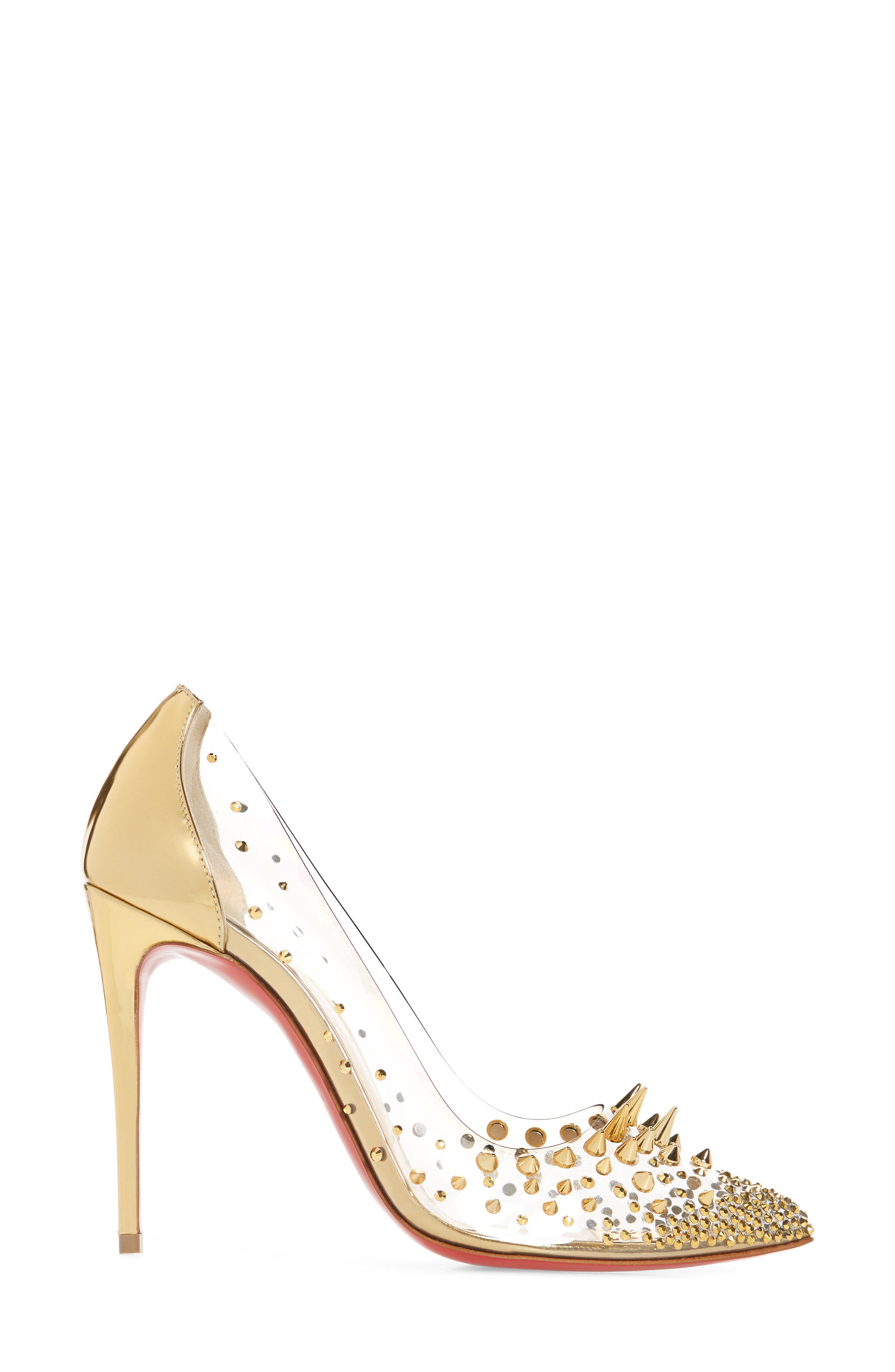 Christian Louboutin Grotika Spike Clear Pump, Alternate, color, 