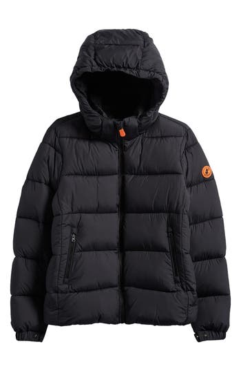 Save The Duck Kids' Foster Hooded Puffer Jacket In Black