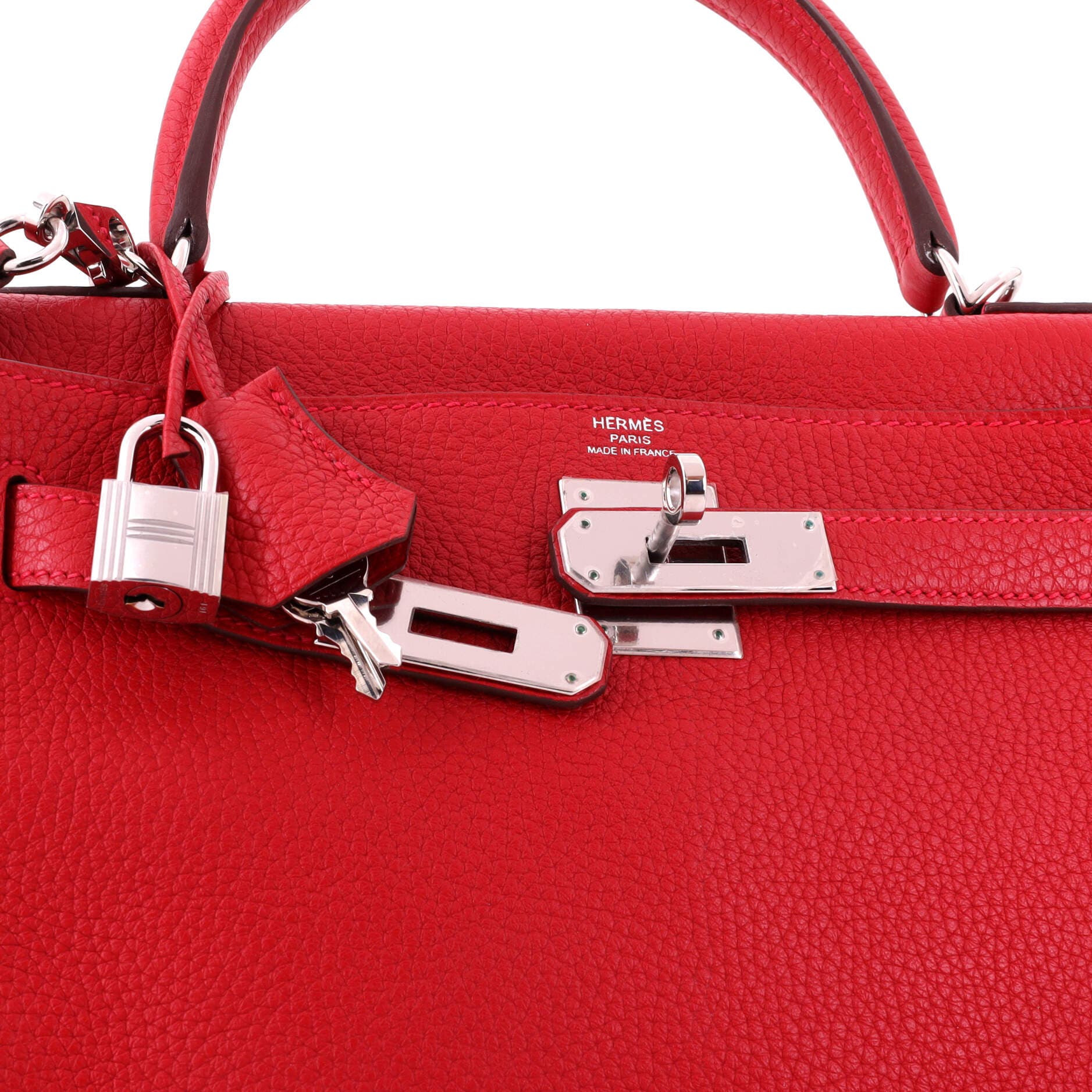 Kelly Handbag Red Togo with Palladium Hardware 28, Alternate, color, Red