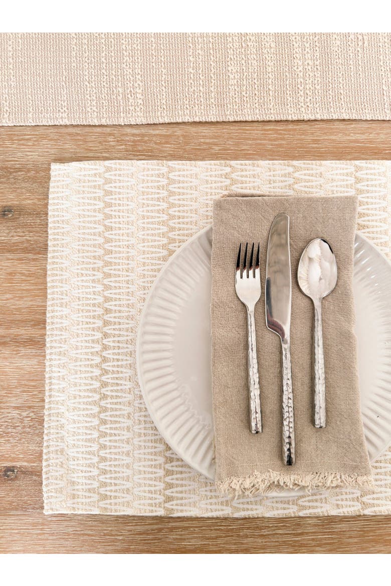 Summer Twist Indoor Outdoor Placemat, Alternate, color, Beige