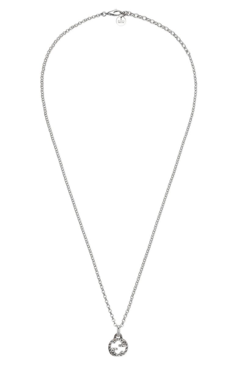 Gucci Interlocking-G Pendant Necklace, Main, color, Sterling Silver