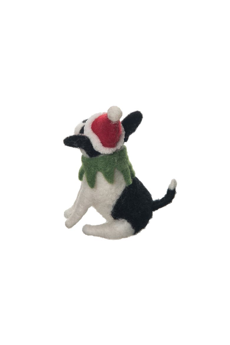 Dog Santa Hat Figurine, Alternate, color, Green