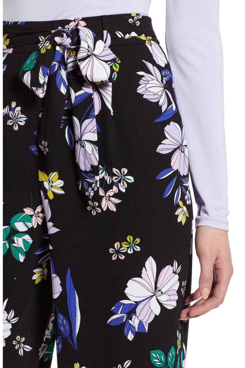 Wide Leg Crop Pants, Alternate, color, BLACK FLORAL