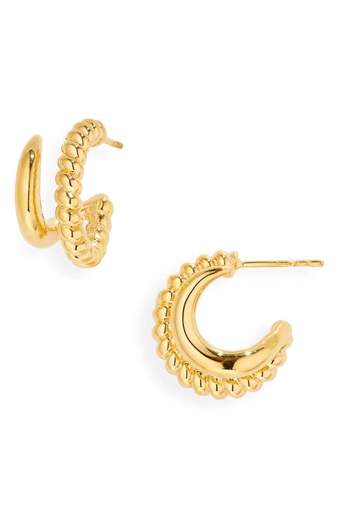 Claw Split Huggie Hoop Earrings