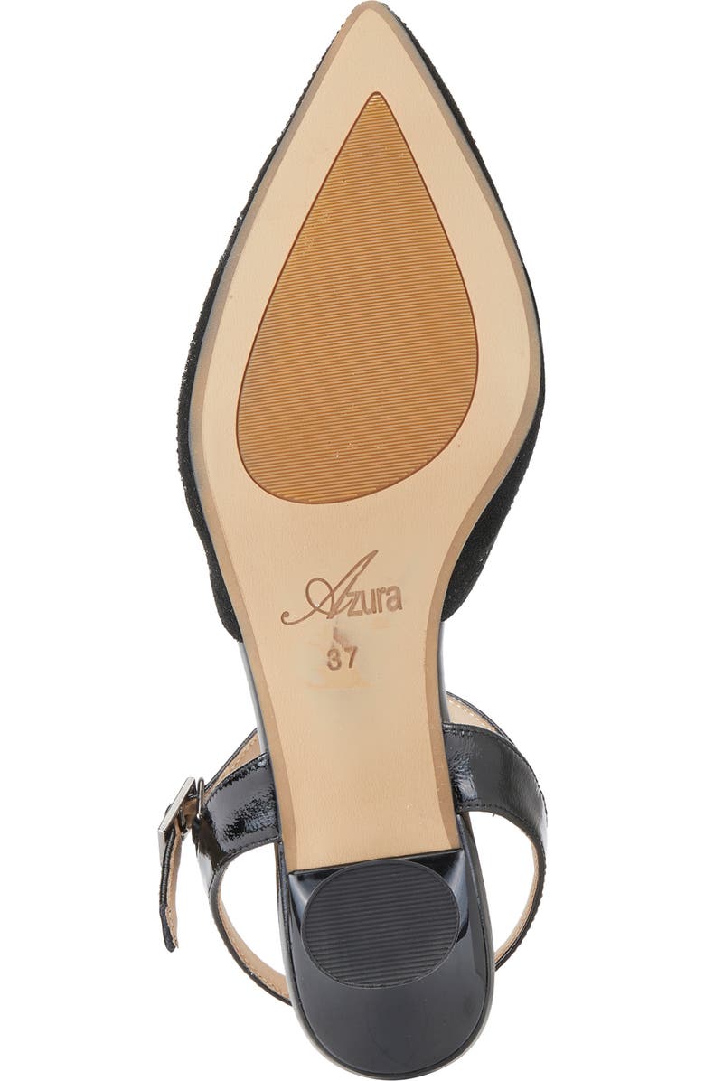 AZURA BY SPRING STEP Delicate Ankle Strap Pointed Toe Pump, Alternate, color, Black