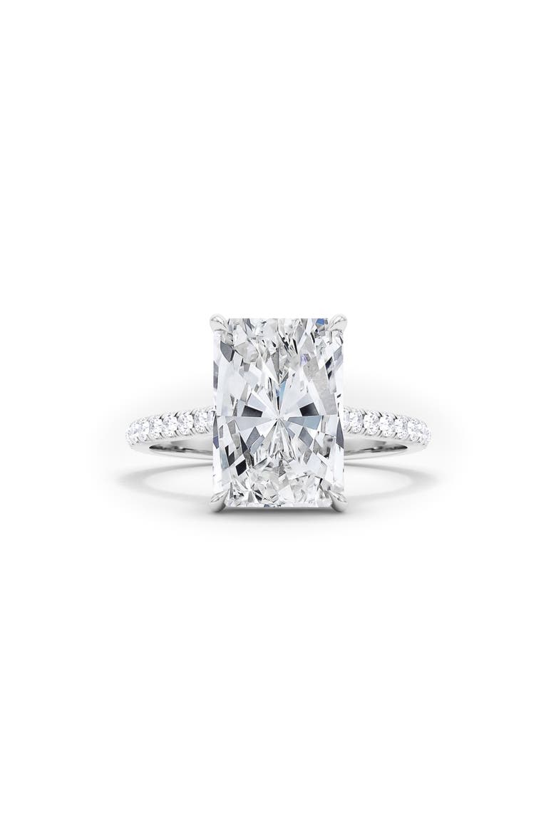 Radiant Cut Pavé Lab Grown Diamond Ring, Main, color, 3.00 CTW 18K WHITE GOLD