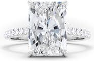 HauteCarat Radiant Cut Pavé Lab Grown Diamond Ring