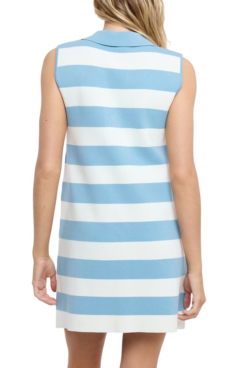 WISHLIST Stripe Zip Polo Dress, Alternate, color, Sky/ White