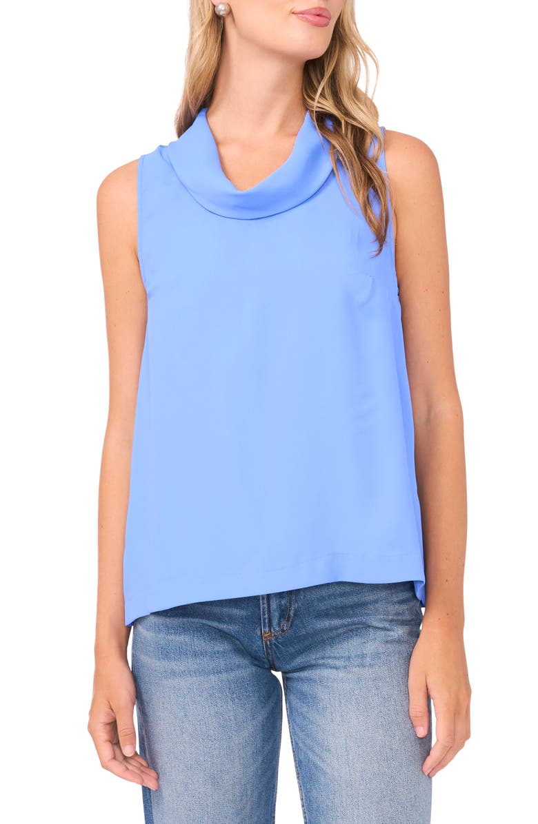 Vince Camuto Cowl Neck Sleeveless Blouse, Main, color, Ultramarine