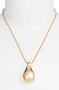 Open Edit Polished Teardrop Pendant Necklace