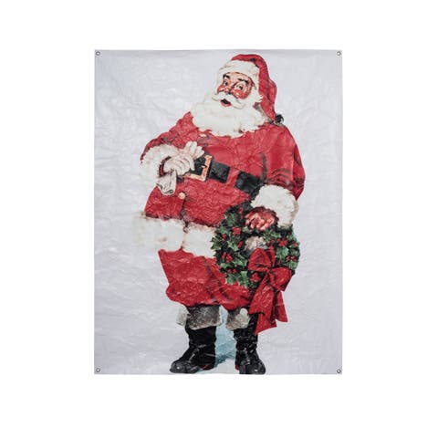 Multicolor Christmas Wall Art Santa Wall Sign Panels Decor