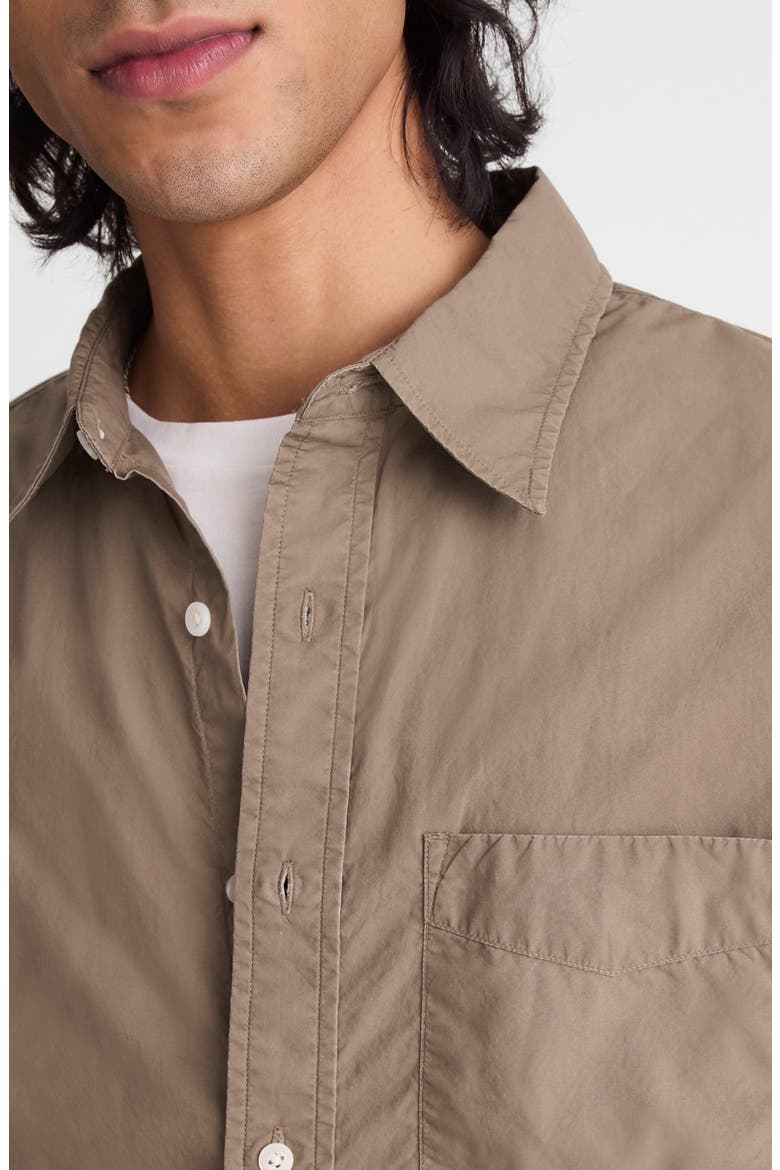 Stripe Poplin Button-Up Shirt, Alternate, color, DARK DRIFTWOOD