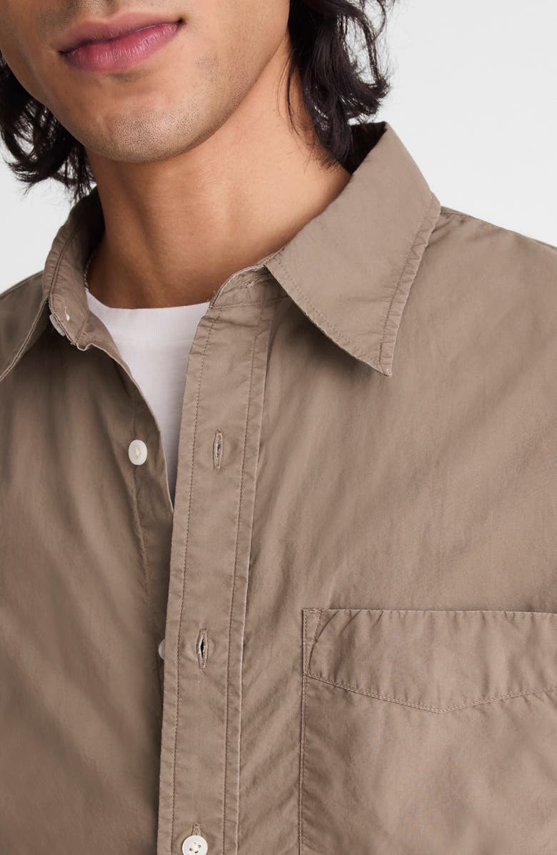 Madewell Stripe Poplin Button-Up Shirt, Alternate, color, Dark Driftwood