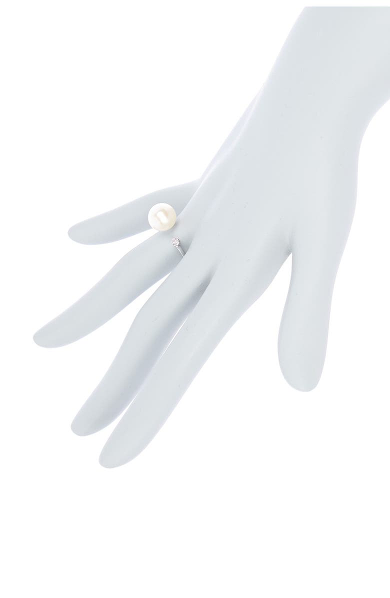 RON HAMI 14K White Gold Diamond & Freshwater Pearl Ring - 0.07 ctw - Size 7, Alternate, color, 