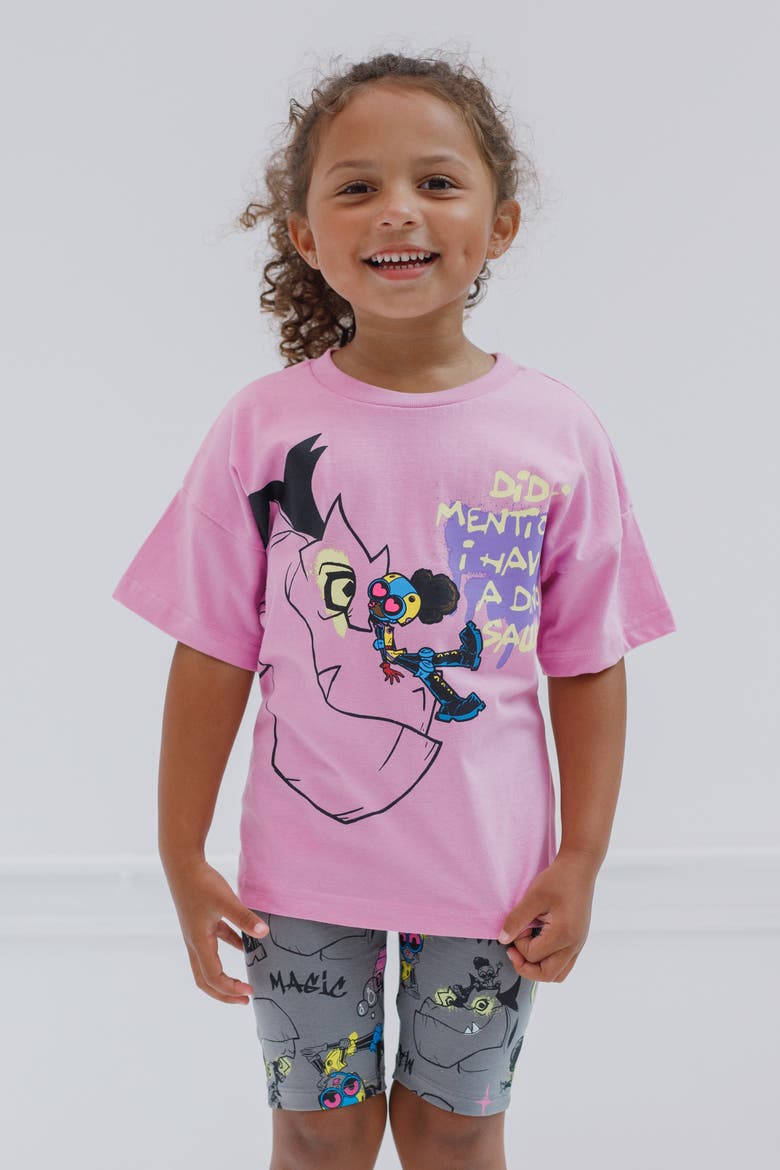 Moon Girl and Devil Dinosaur 2-Piece Tee and Bike Shorts Set, Alternate, color, Purple Devil Dinosaur