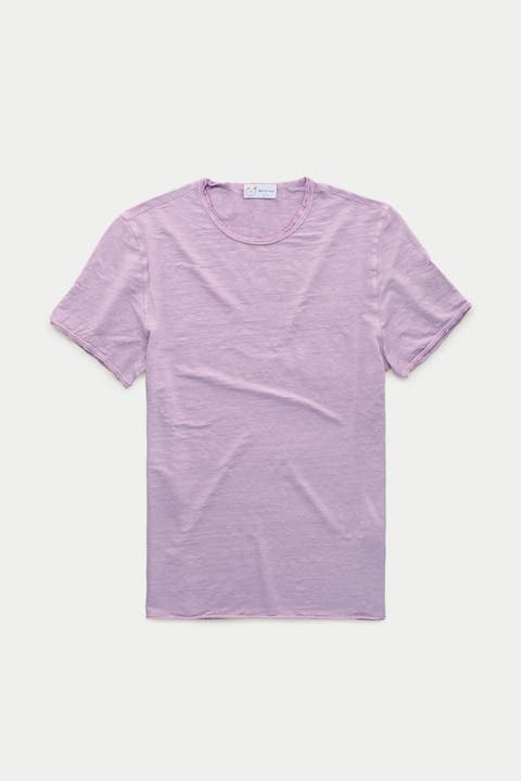 Short Sleeve Linen Roll Neck Tee Shirt
