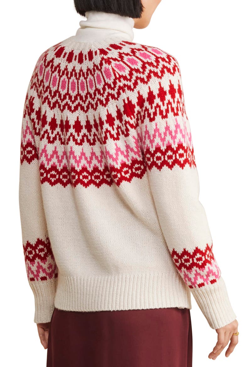 Cast Off Fair Isle Wool Blend Sweater, Alternate, color, MARSHMALLOW