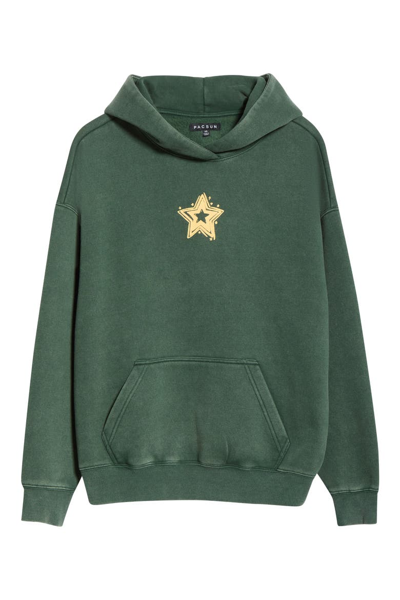 Star Graphic Hoodie, Alternate, color, FOREST GREEN