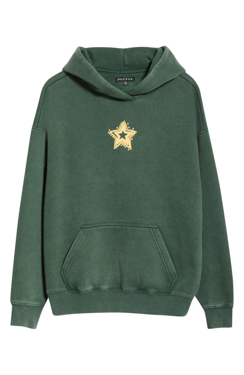 PacSun Star Graphic Hoodie, Alternate, color, Forest Green