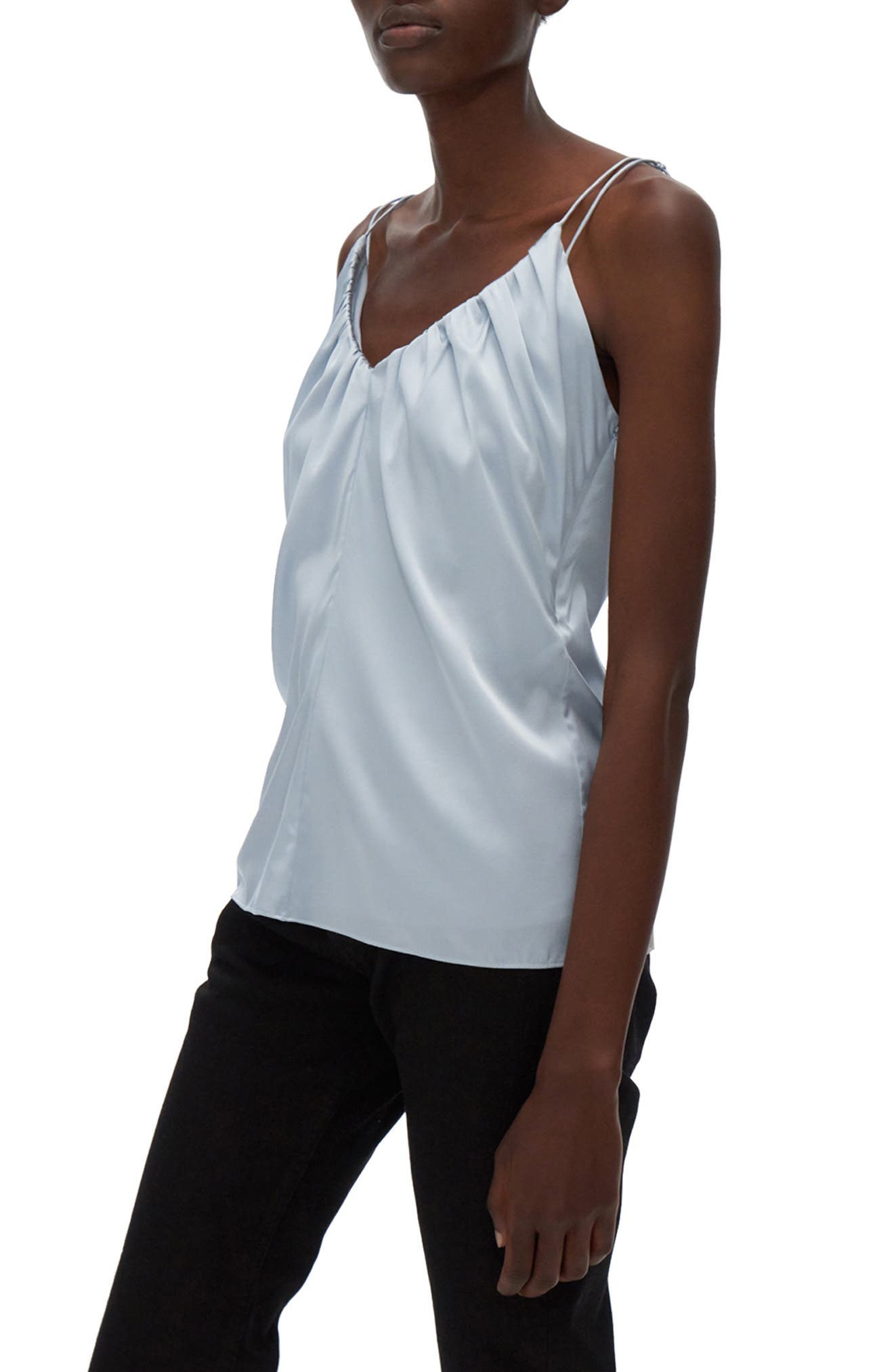 Helmut Lang Ruched Stretch Silk Camisole (Women) | Nordstromrack