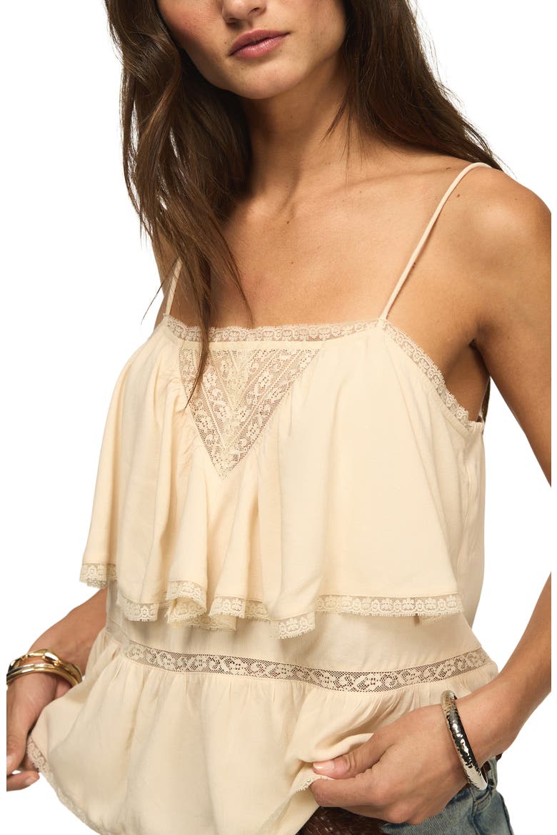 Lace Trim Ruffle Camisole, Alternate, color, WHISPER PINK