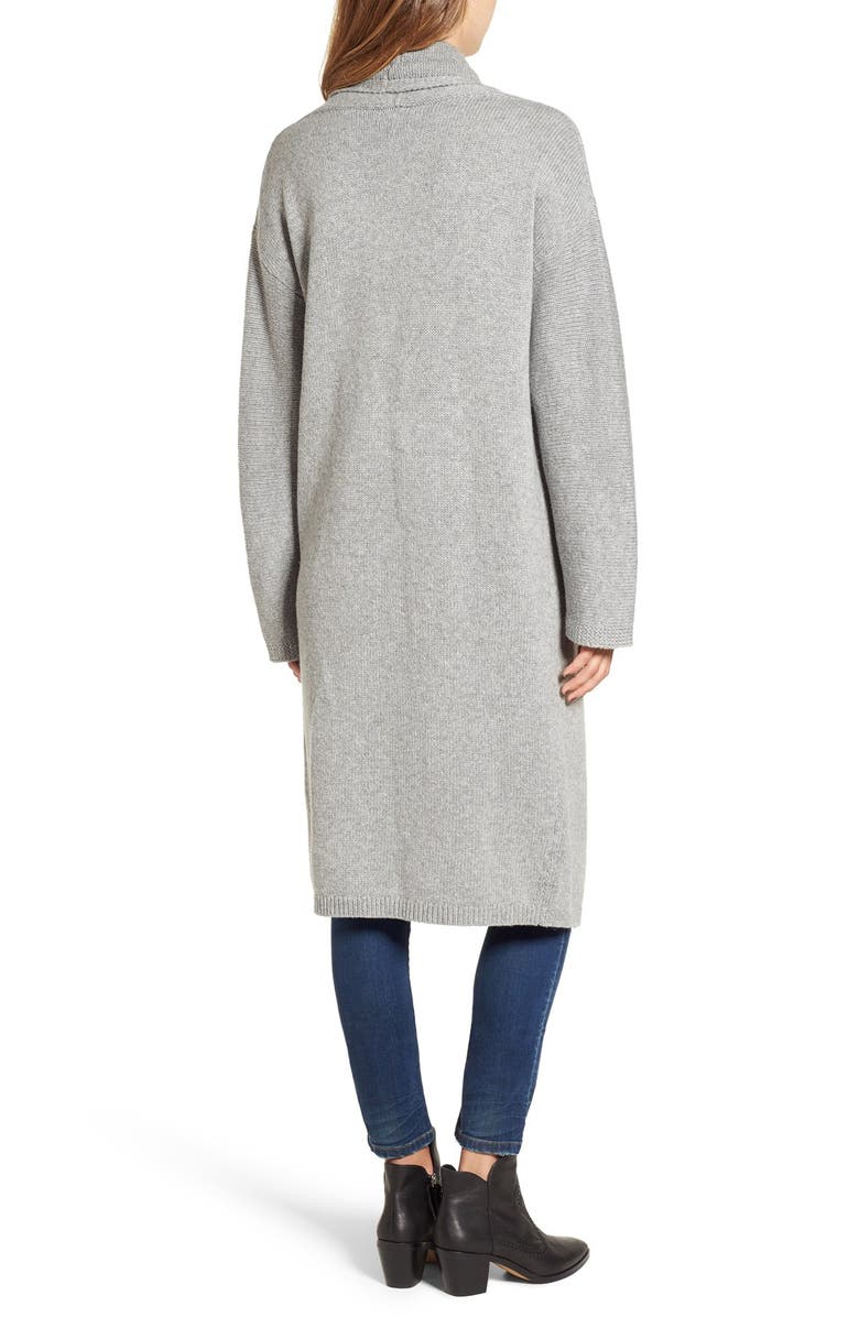 Leith Easy Fit Long Cotton Blend Cardigan, Alternate, color,