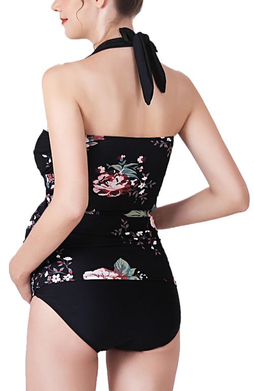 Kimi & Kai Arely Floral Print Upf50+ Two-piece Maternity Swimsuit In Multicolored