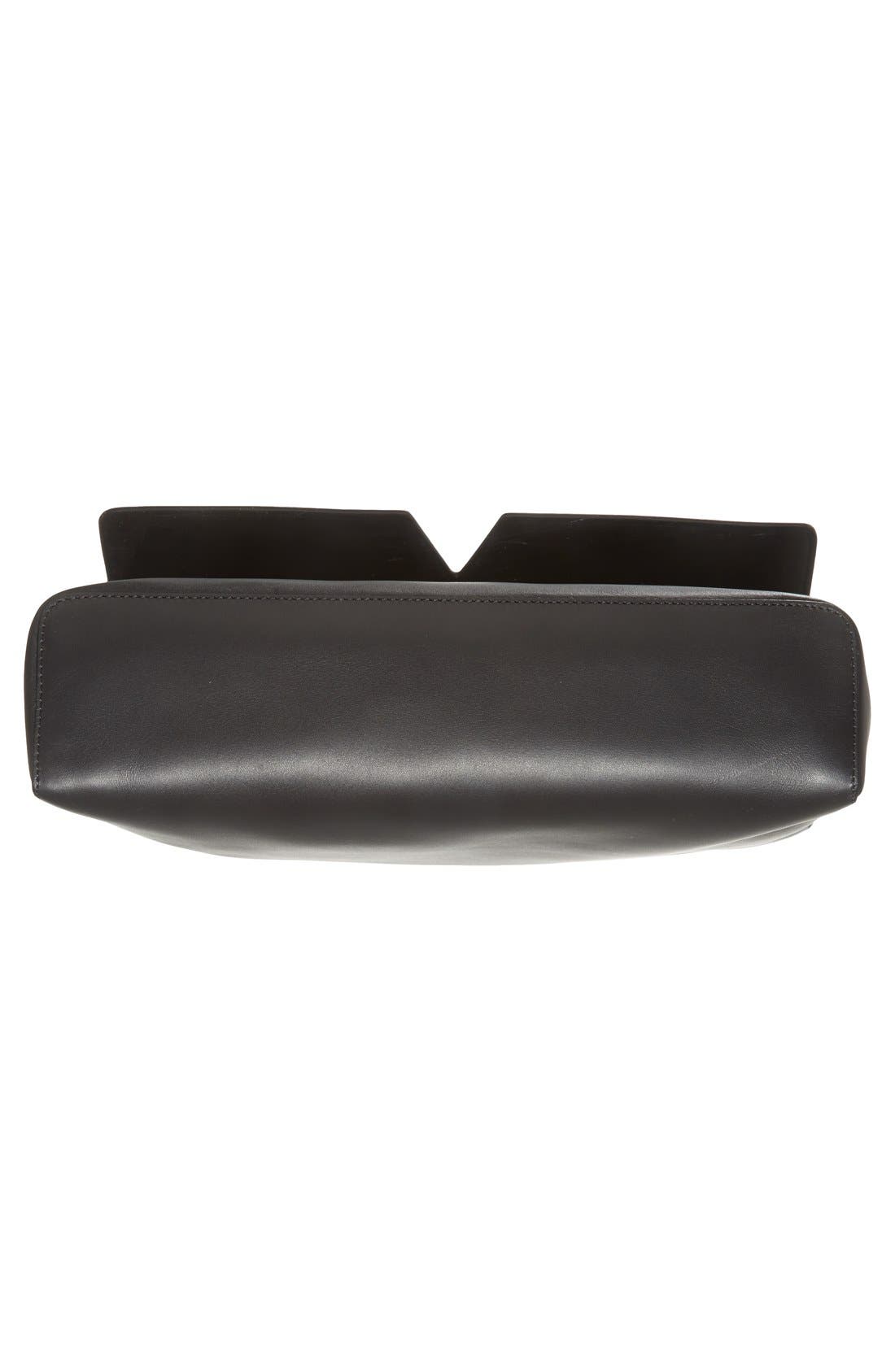 'Signature Collection - Medium' Leather Messenger Bag, Alternate, color, BLACK
