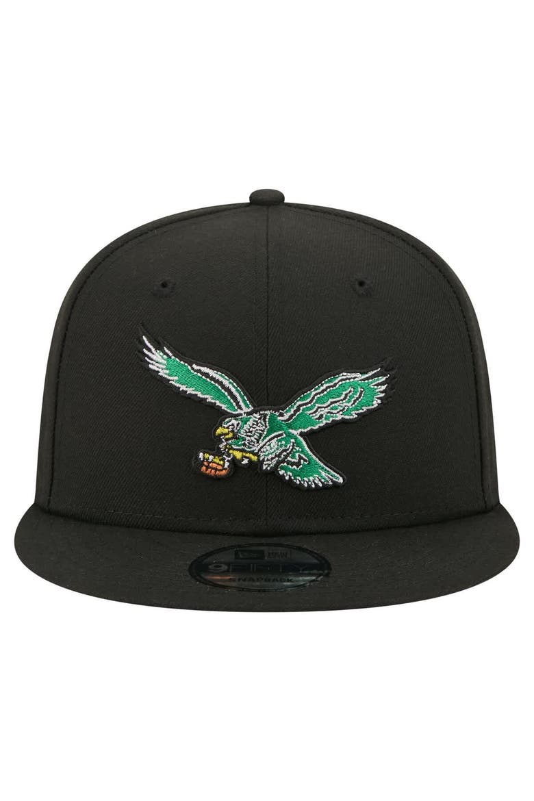 Men's New Era  Black Philadelphia Eagles 9FIFTY Snapback Hat, Alternate, color, Black
