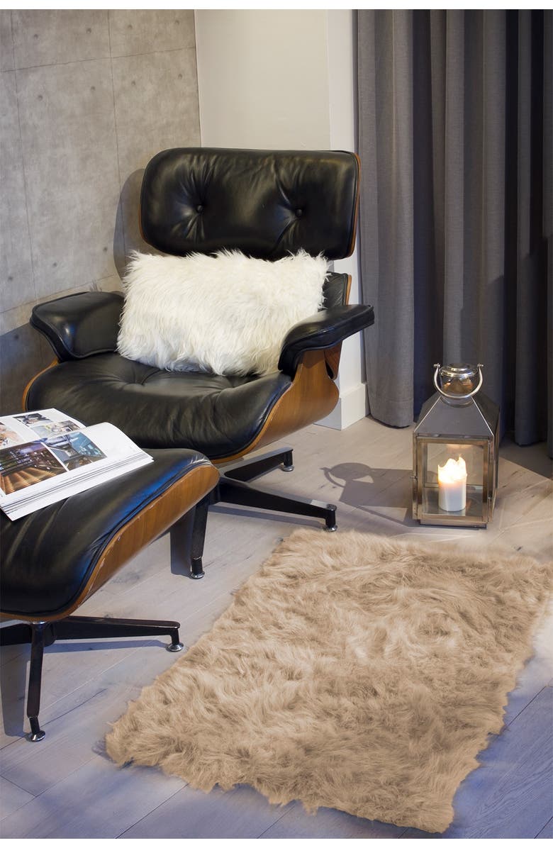 LUXE Faux Fur Hudson Rectangular Rug - 2ft x 3ft - Tan, Alternate, color,