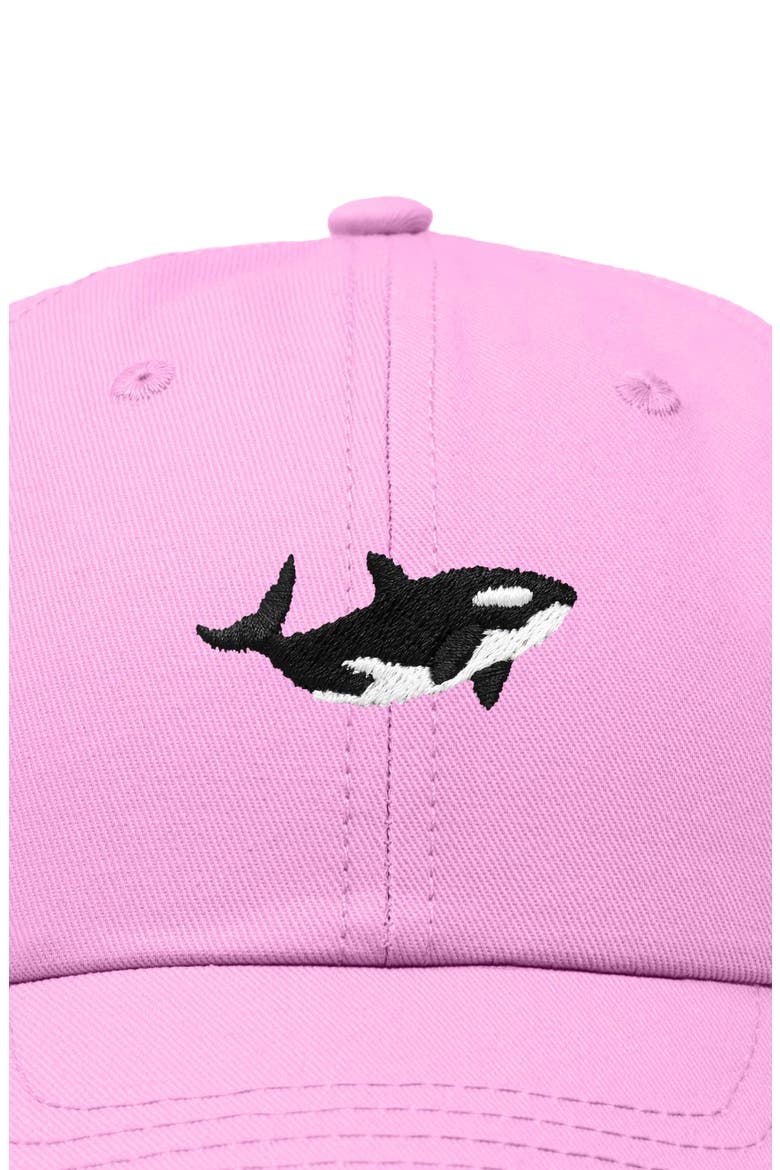 Killer Whale Embroidered Dad Hat, Alternate, color, Light Pink