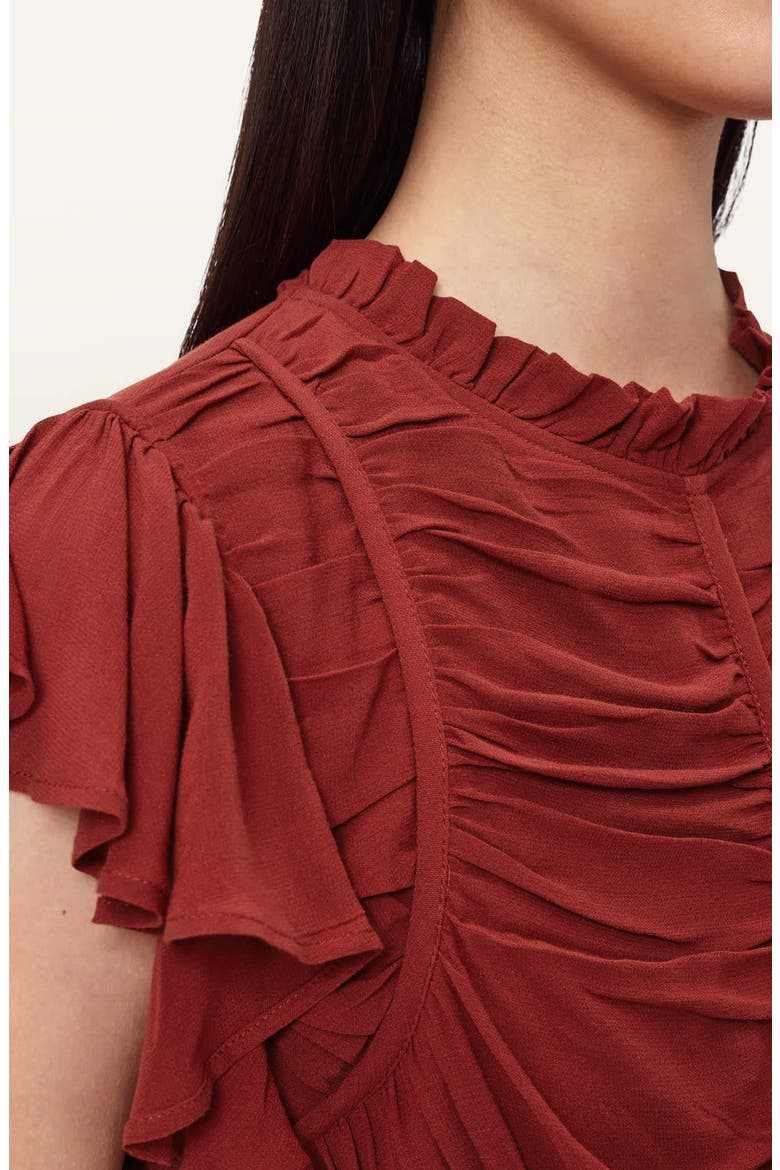 Shaela Tiered Ruffle High-Low Dress, Alternate, color, PAPRIKA RED
