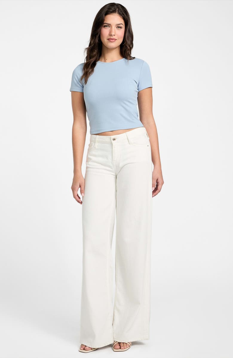 GUESS Terra Ribbed Crop T-Shirt, Alternate, color, Channel Blue