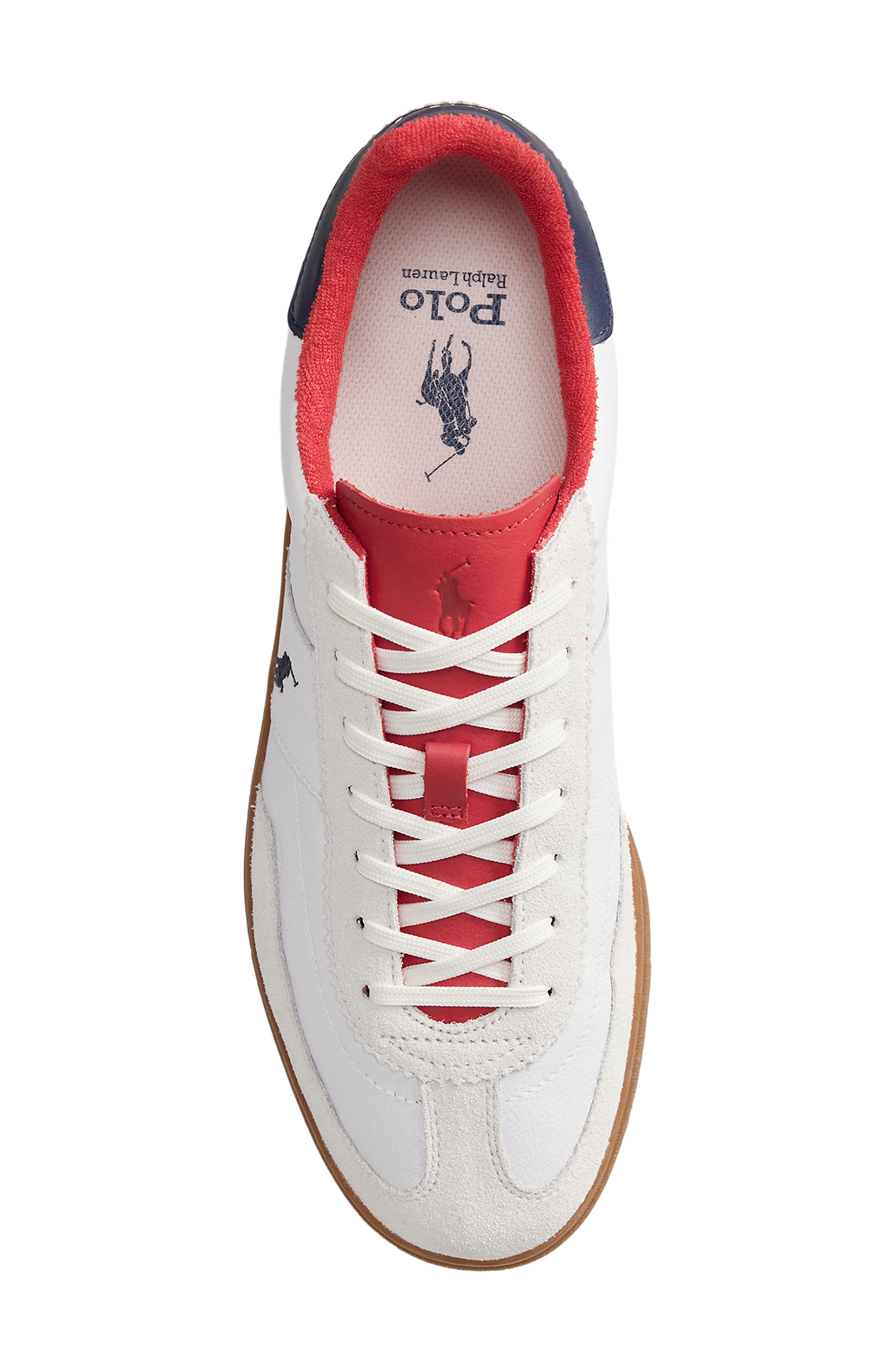 Ralph Lauren Bedford Sneaker, Alternate, color, White/ Spring Navy/ Bistro Red