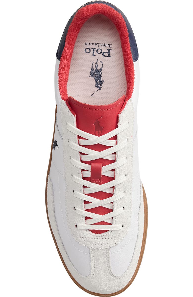 Ralph Lauren Bedford Sneaker, Alternate, color, White/ Spring Navy/ Bistro Red