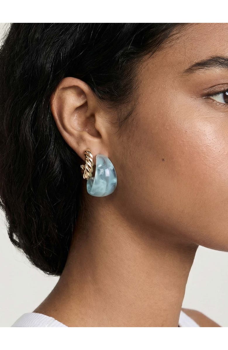 Ettika Super Set of 3 Hoop Earrings, Alternate, color, Blue Multi