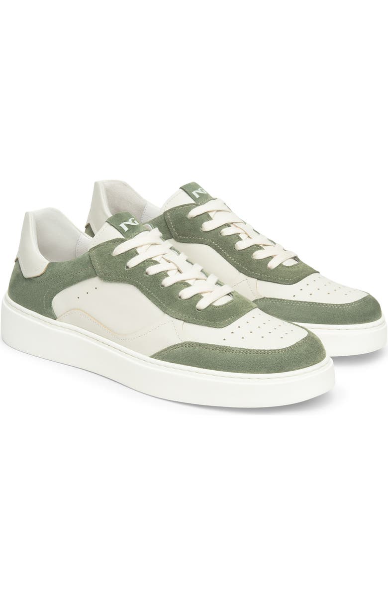 NeroGiardini Retro Low Top Sneaker, Main, color, White/ Sage