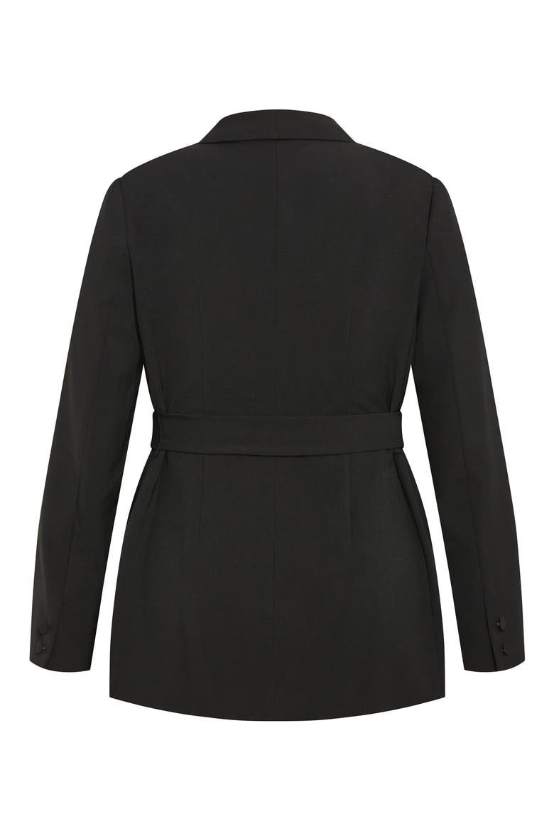 Soraya Belted Jacket, Alternate, color, BLACK