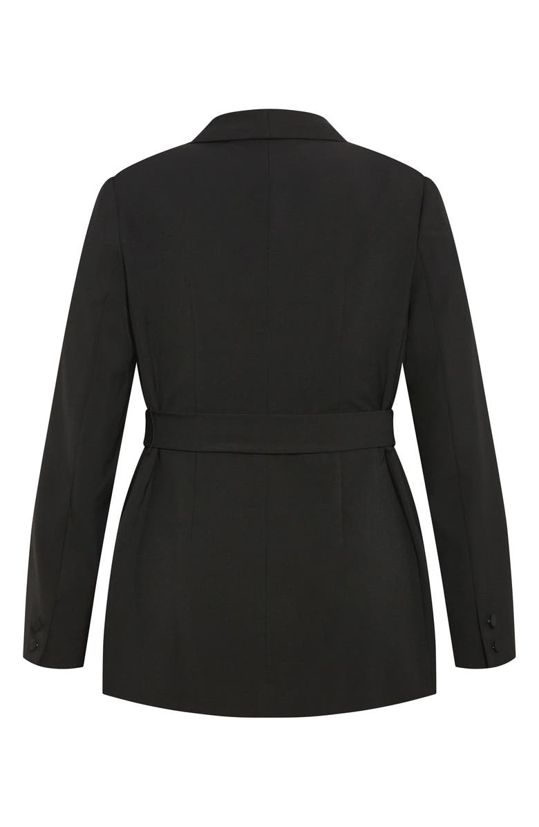 City Chic Soraya Belted Jacket, Alternate, color, Black