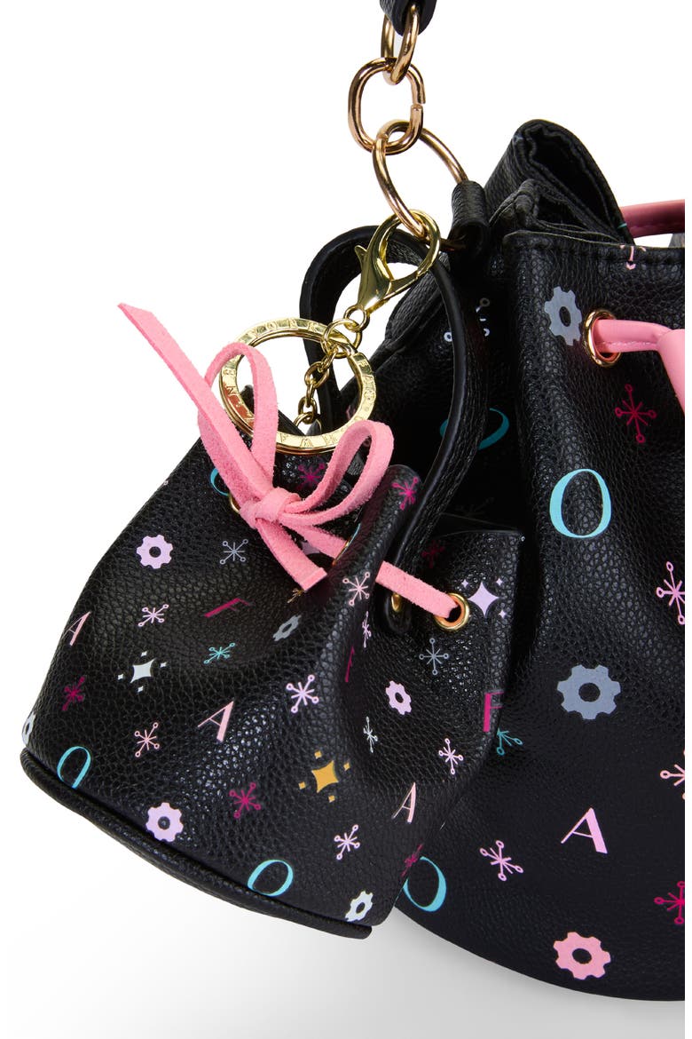 Kids' Mini Bucket Bag Key Chain, Alternate, color, BLACK