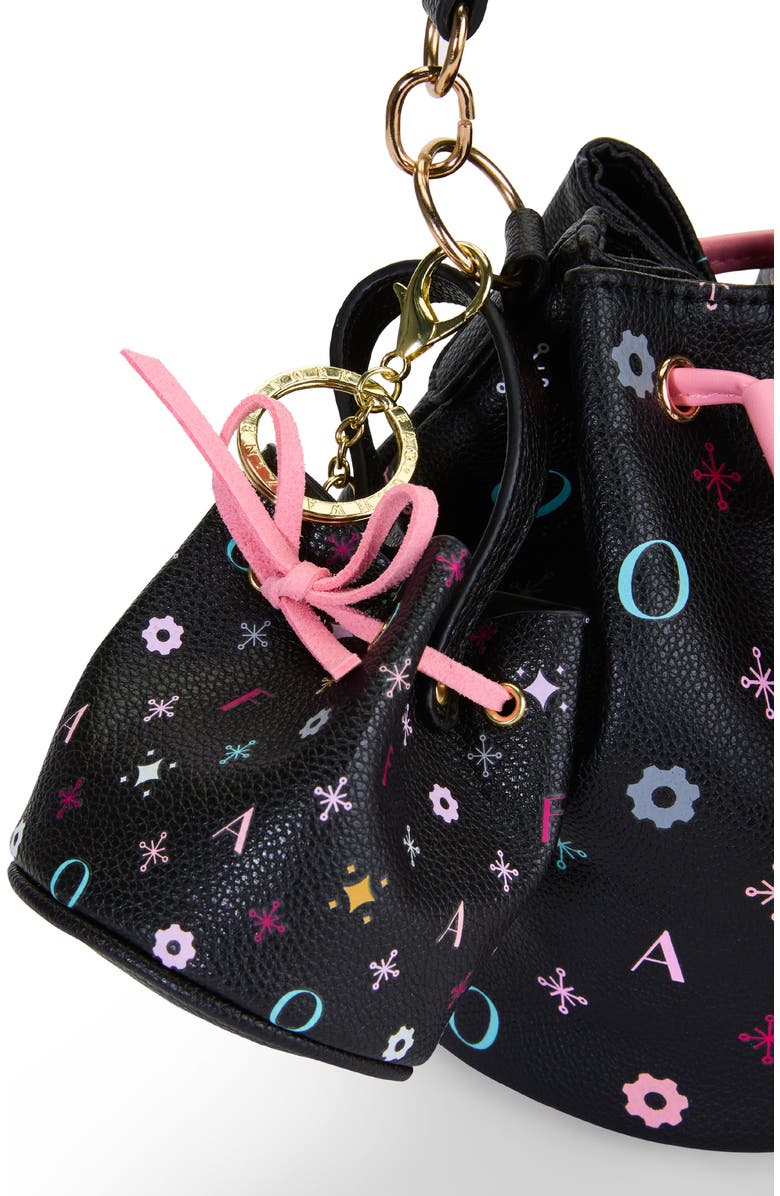 FAO Schwarz Kids' Mini Bucket Bag Key Chain, Alternate, color, Black
