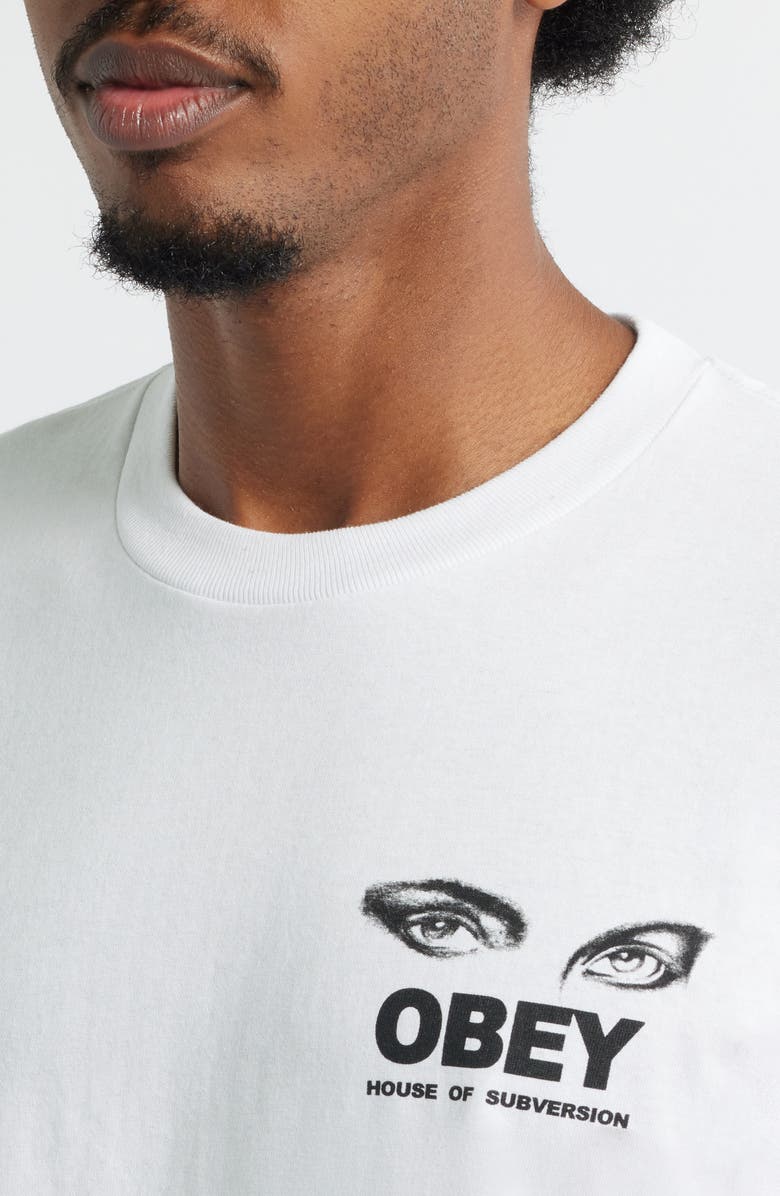 Obey Face of Subversion Graphic T-Shirt, Alternate, color, White