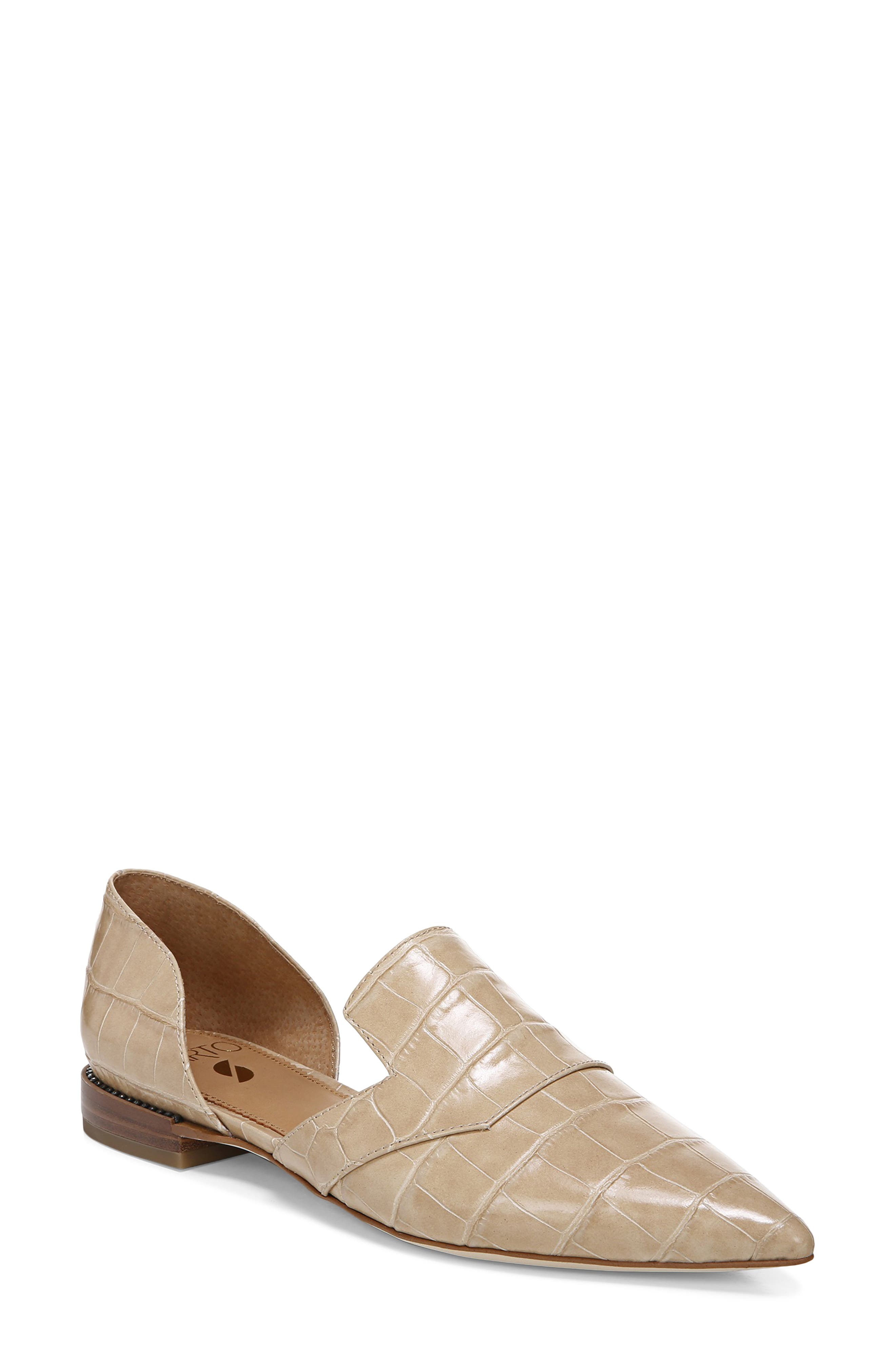 Toby Pointed Toe Flat, Main, color, SAND LEATHER