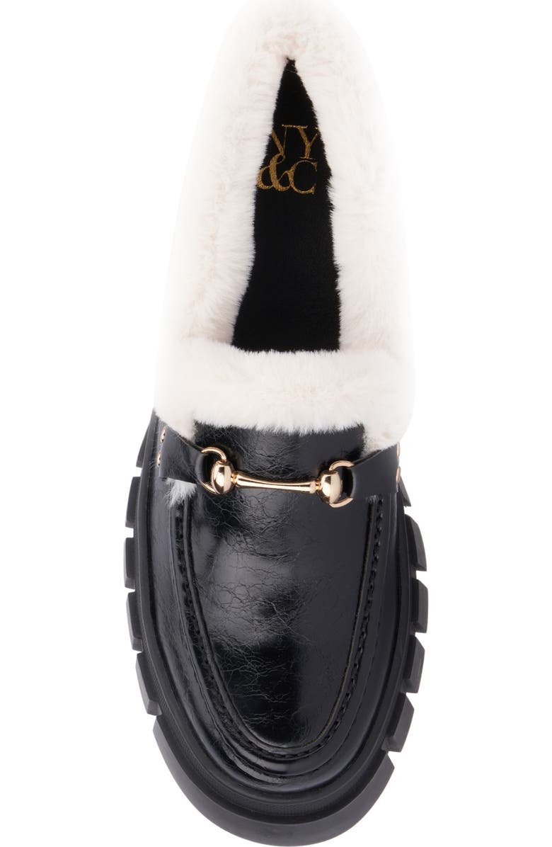 NEW YORK AND COMPANY Seraphina Faux Fur Trim Lug Sole Platform Loafer, Alternate, color,