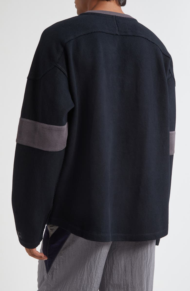 ERL Gender Inclusive Laced Hockey Jersey Sweatshirt, Alternate, color, Black