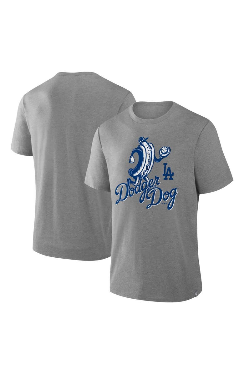 FANATICS Men's Fanatics Heather Gray Los Angeles Dodgers Tribute IYKYK Tri-Blend T-Shirt, Main, color, Heather Gray