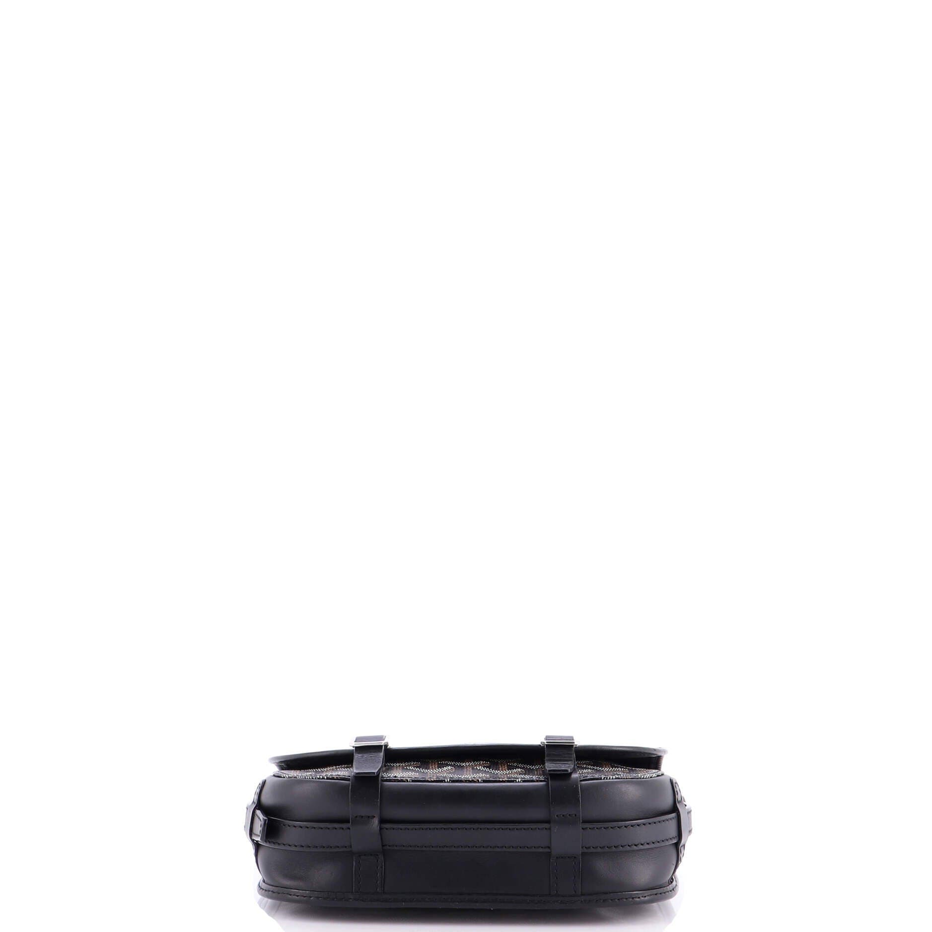 Pre-Owned Goyard Belvedere Messenger Bag Coated Canvas PM, Alternate, color, Black