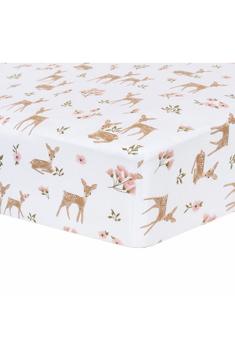 Living Textiles Cotton Jersey Fitted Sheet, Main, color, Sophia Garden